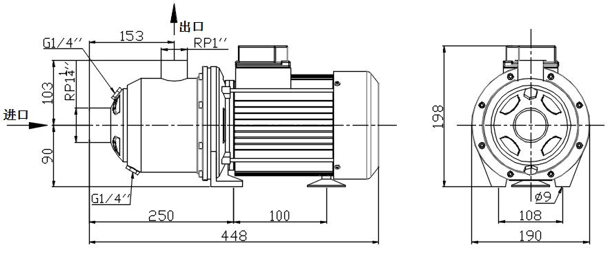 Installation dimension drawing